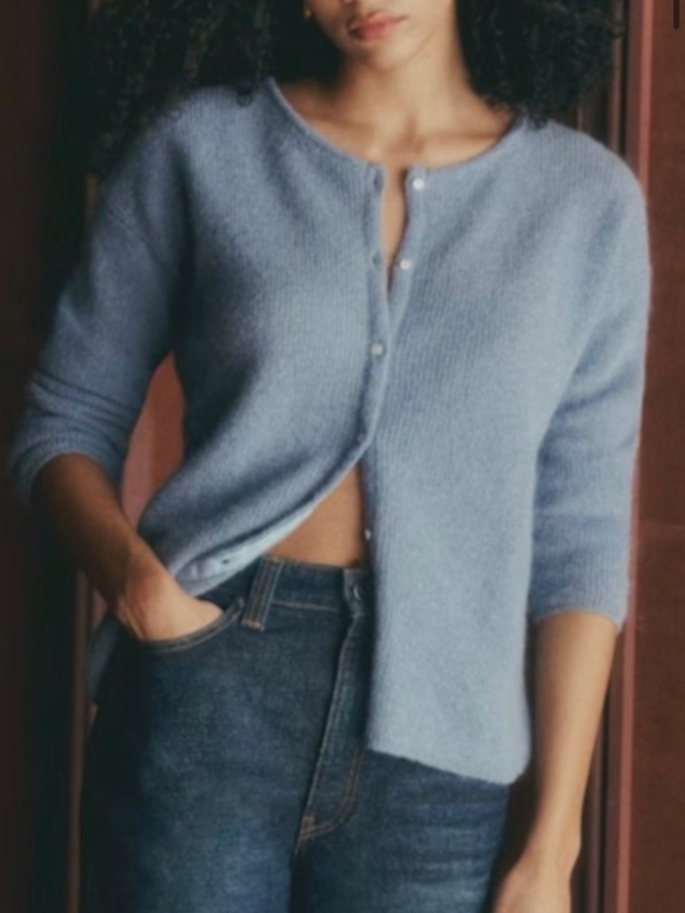 Sezane Blue Gaspard Cardigan